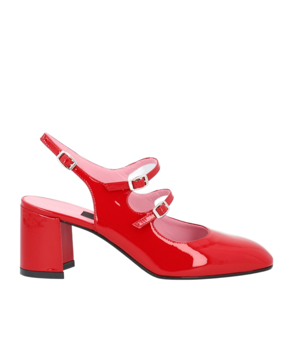 Carel Paris Mary Jane High Heel Sandals In Red
