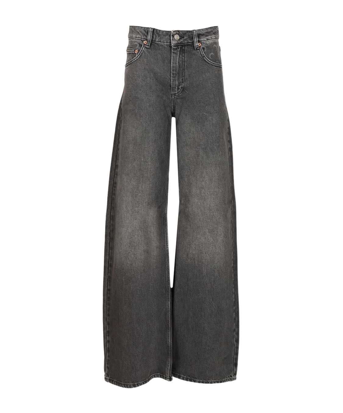 Marine Serre High-waisted Flared Jeans In Black