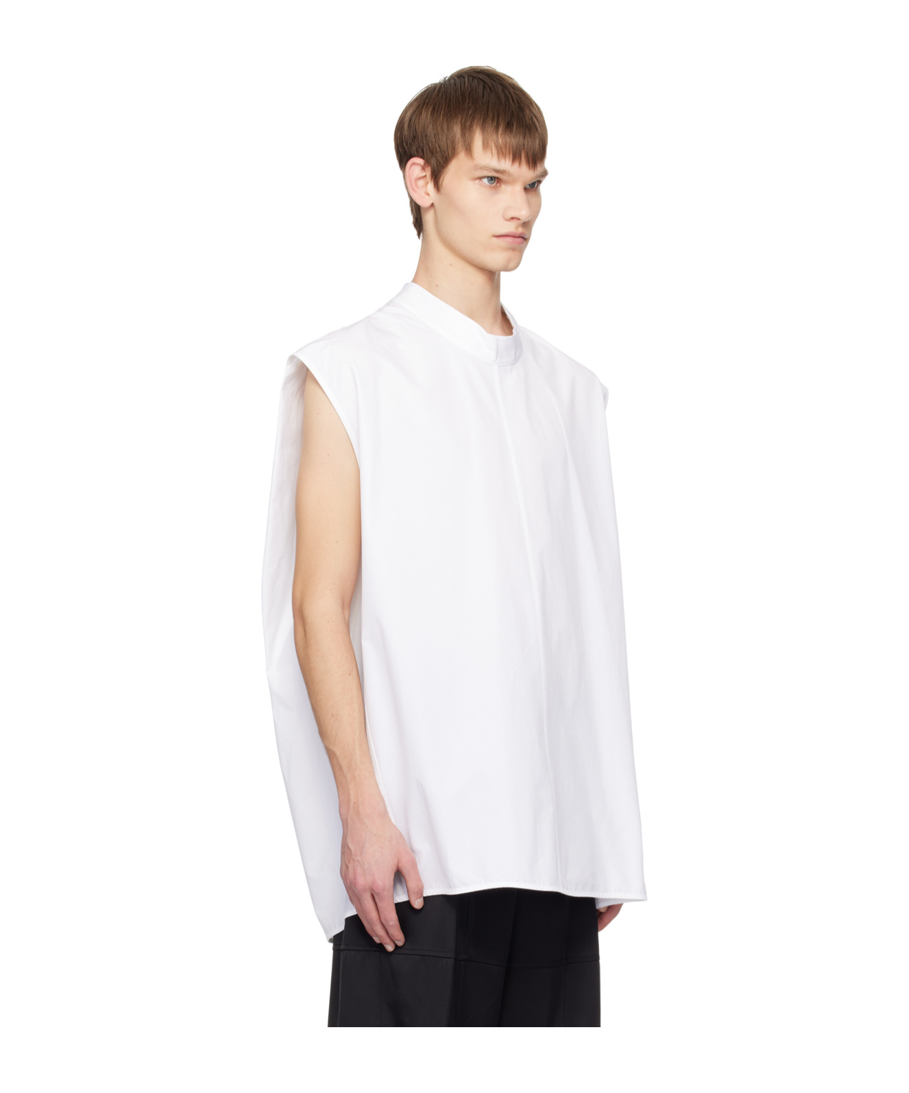 Jil Sander Button Sleeveless Vest In White