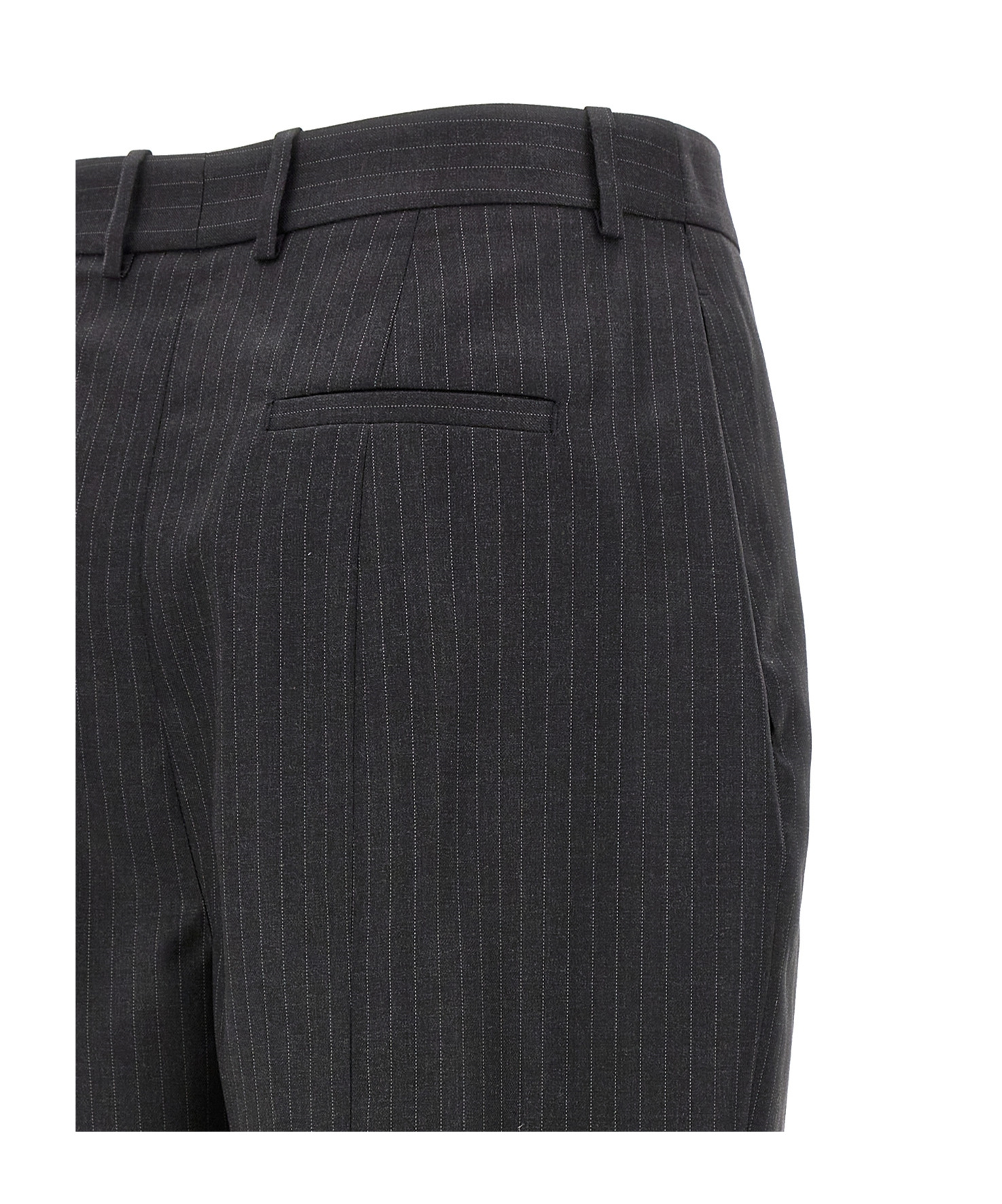Alexander Mcqueen Mcqueen Women Pinstripe Pants In Black