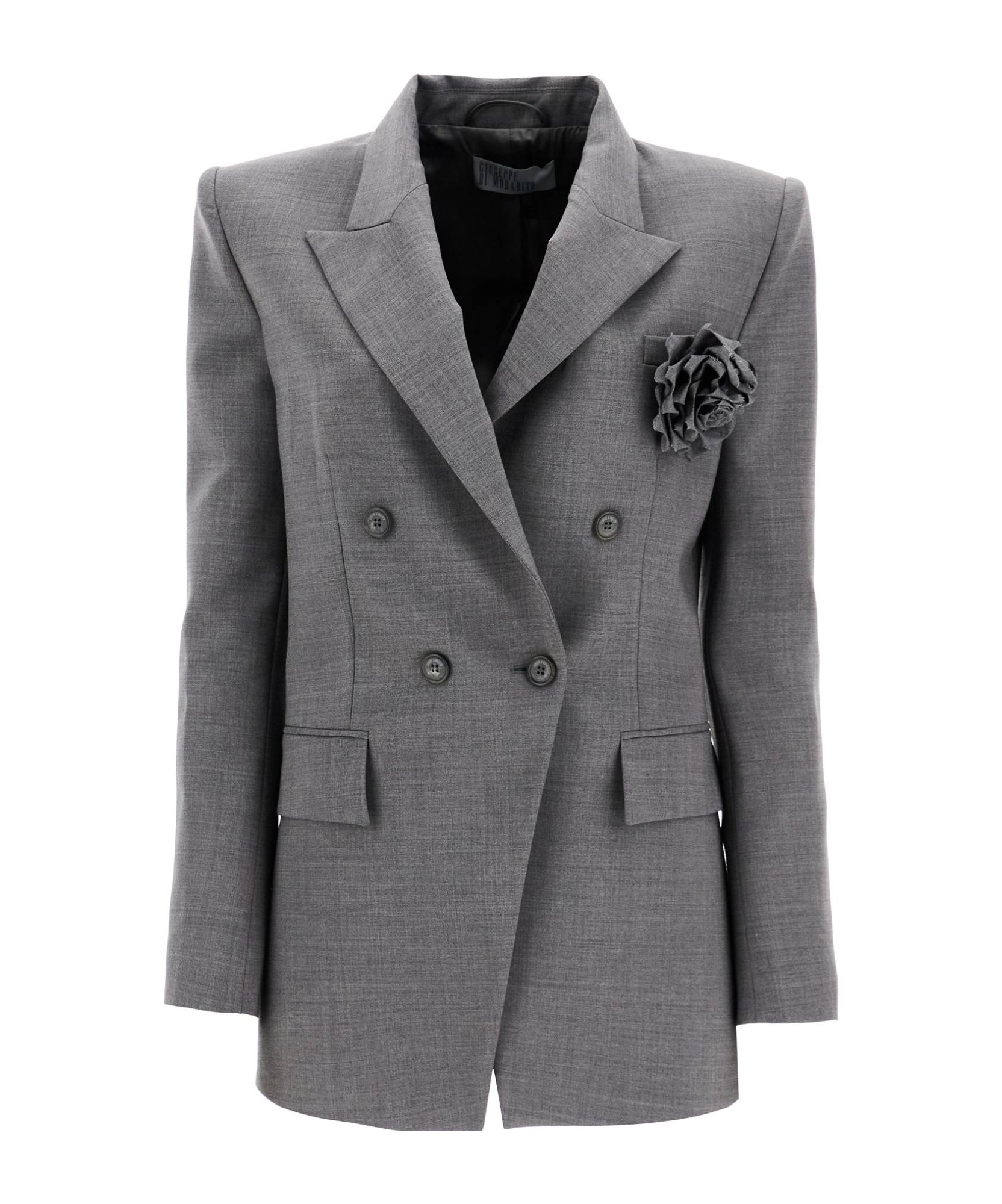 Giuseppe Di Morabito Double-breasted Wool Stretch Blazer In Gray