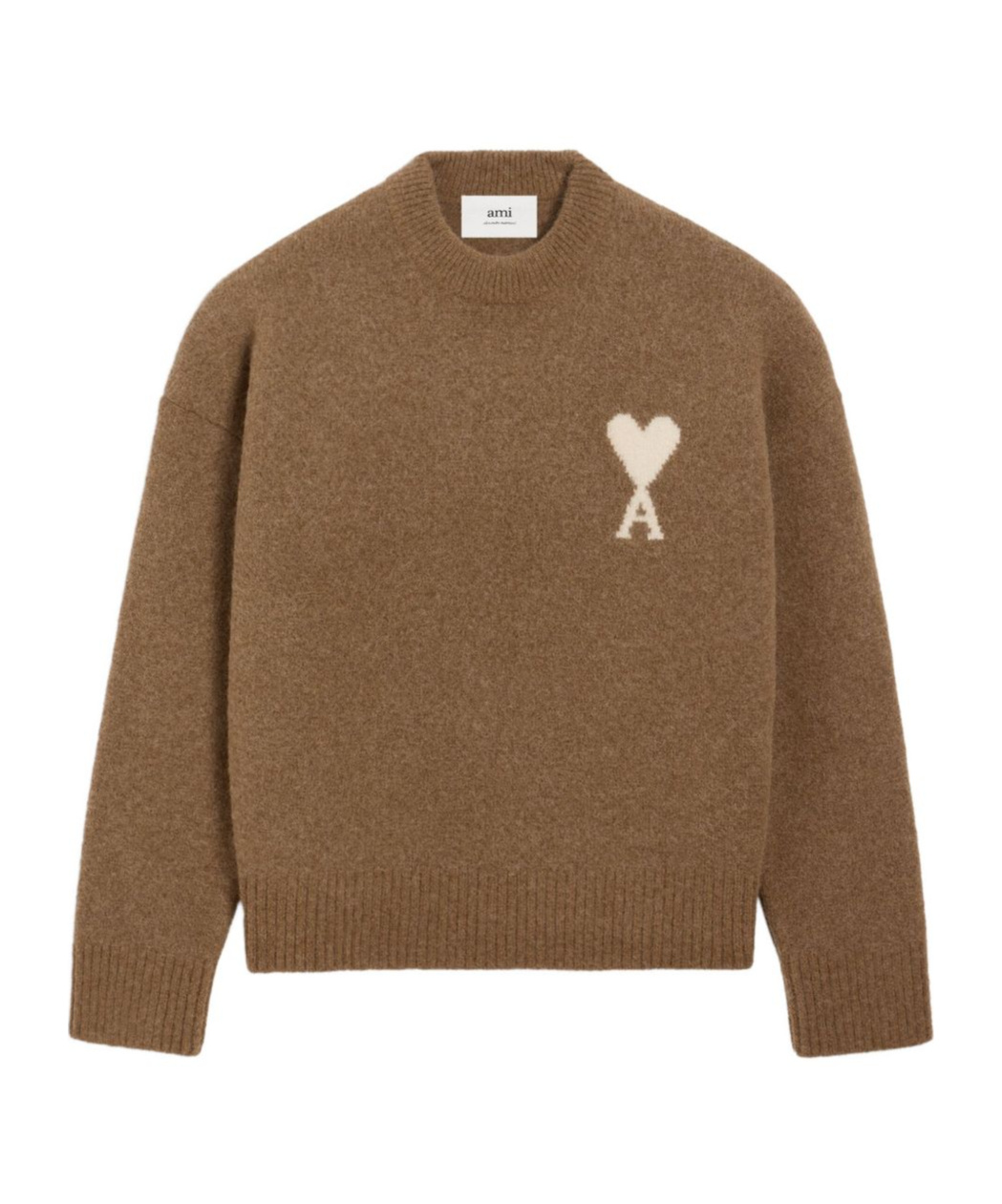Ami Alexandre Mattiussi Long Sleeve Sweater In Brown