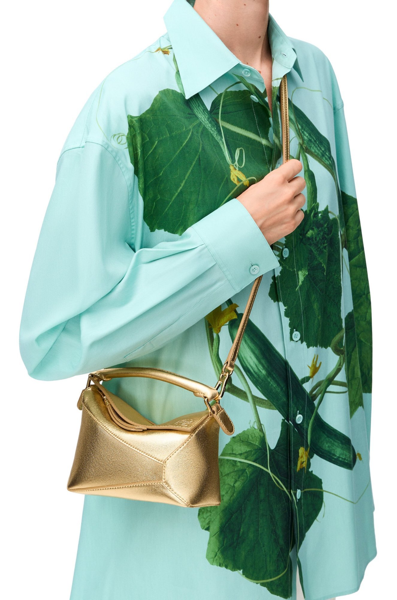 Loewe Small Cubi Anagram Jacquard Canvas And Leather Shoulder Bag In Nude