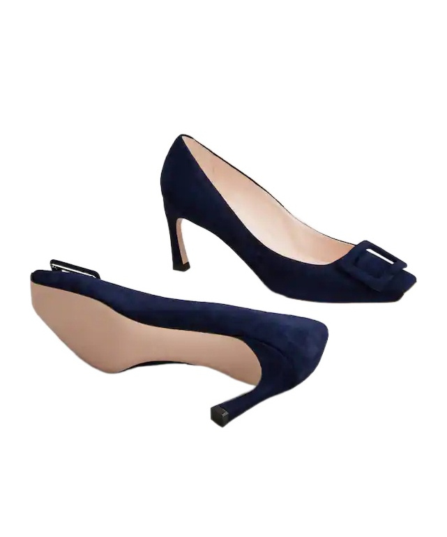 Roger Vivier Trompette Pumps In Suede In Blue