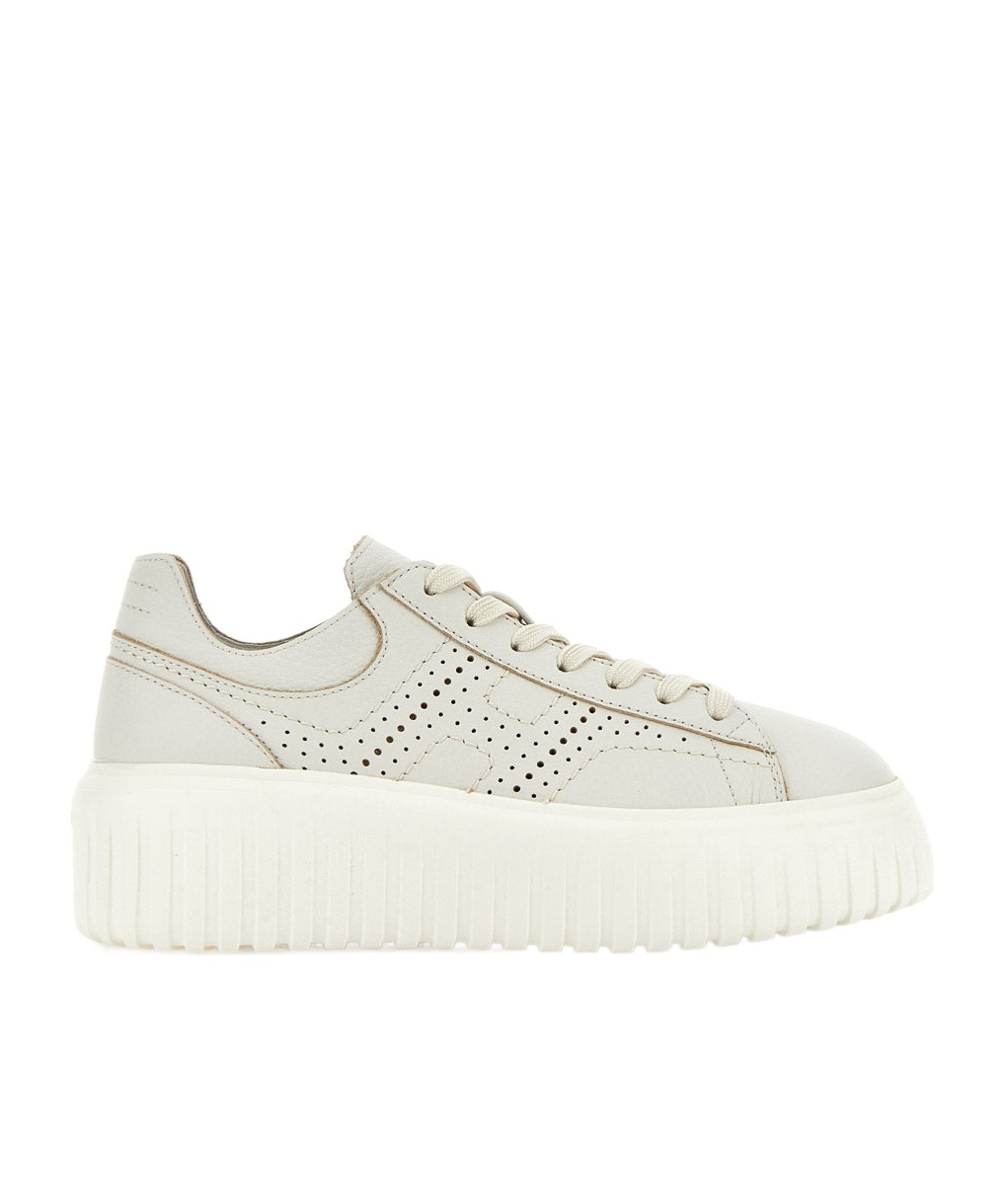 Hogan Thick Sole And Low-cut Casual Shoes In White