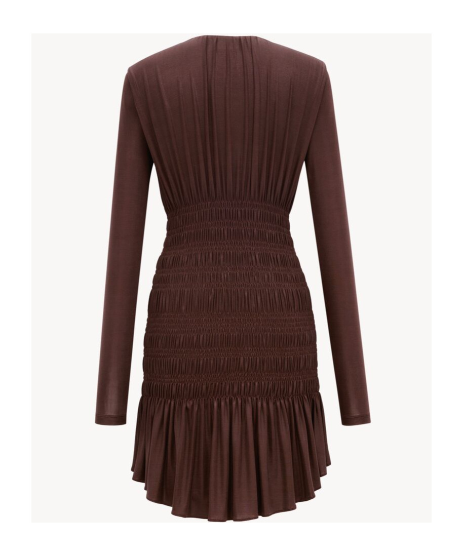 Saint Laurent Pleated Dress In Red