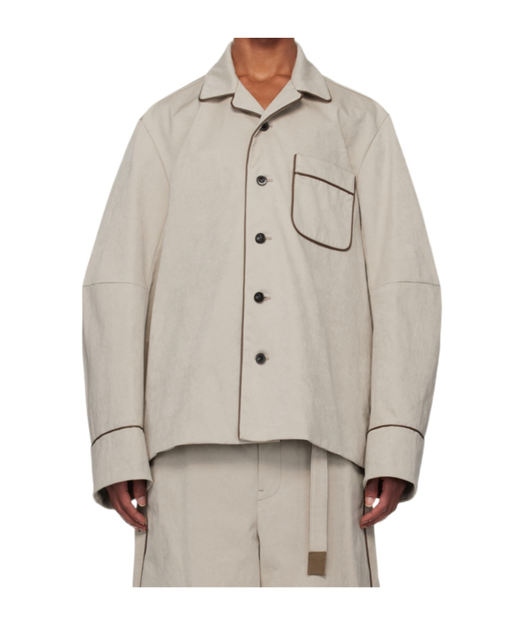 Sacai Long-sleeved Casual Jacket In Gray