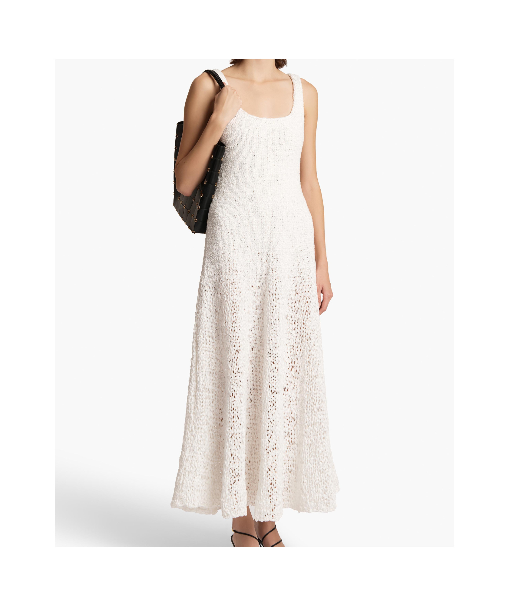 Khaite Twigs Fit-flare Maxi Dress In White