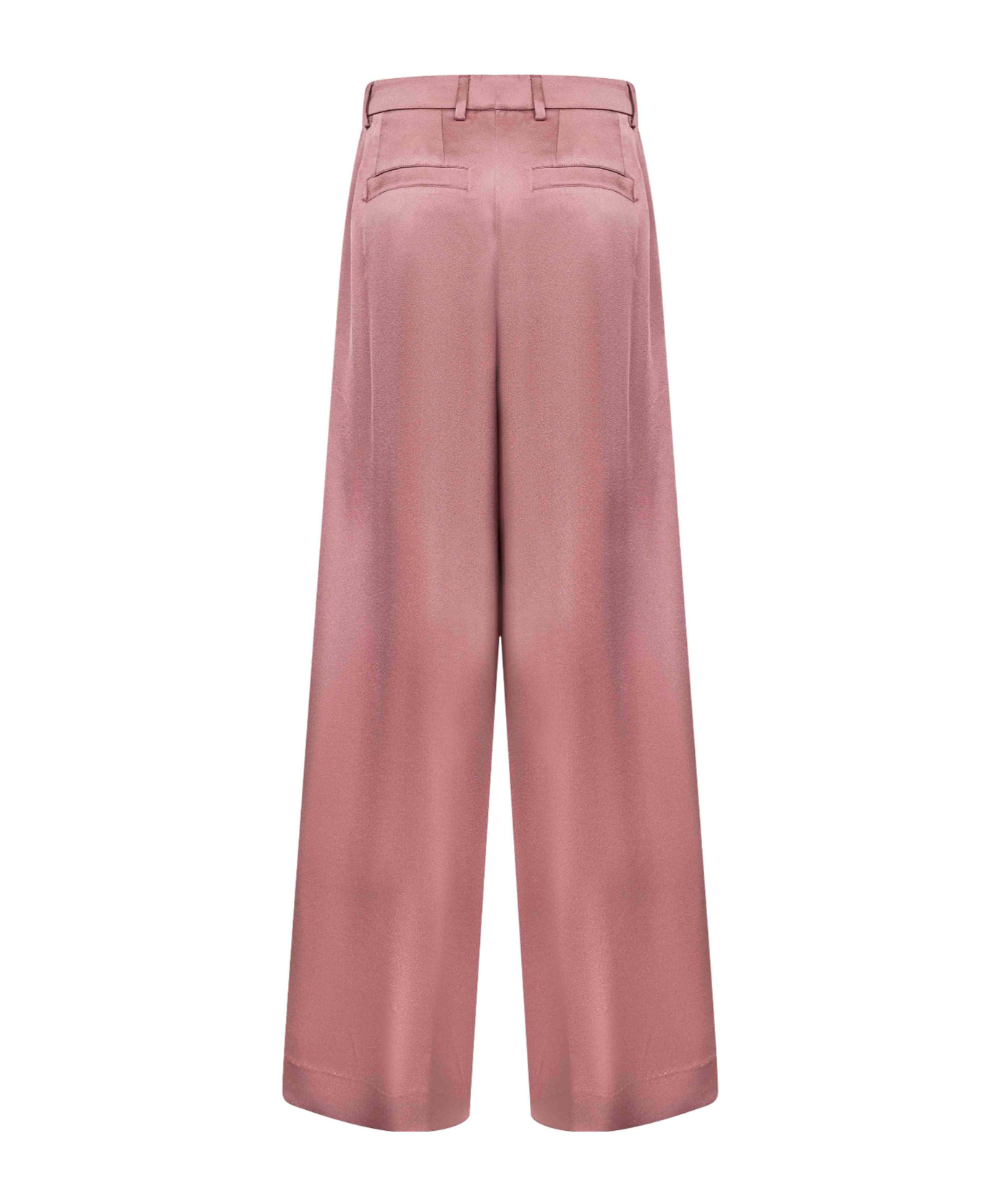 Dries Van Noten Women Old Rose Satin Wide-leg Trousers In Brown