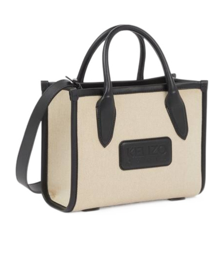 Kenzo Large 18 Canvas Tote Bag In Nude