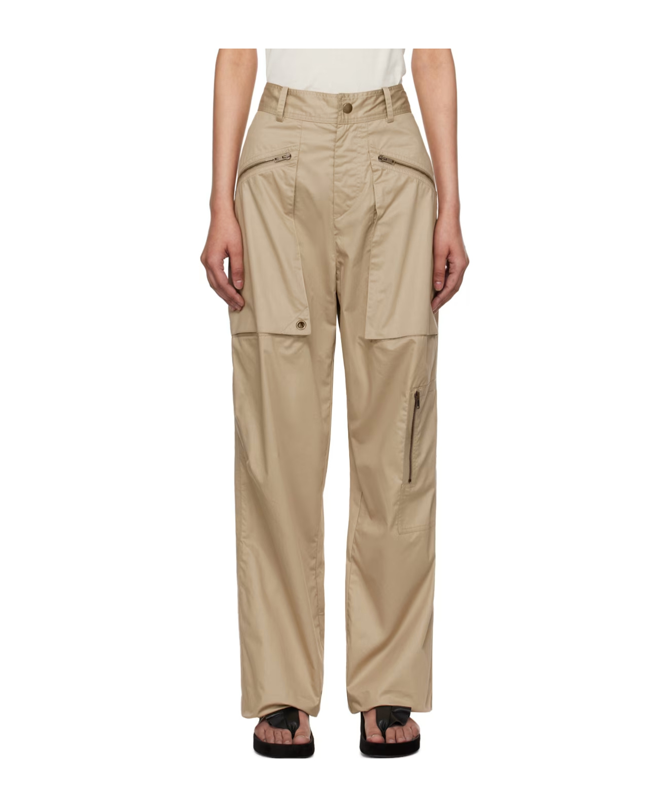Isabel Marant Cargo Pant With Classic Utility Style In Nude