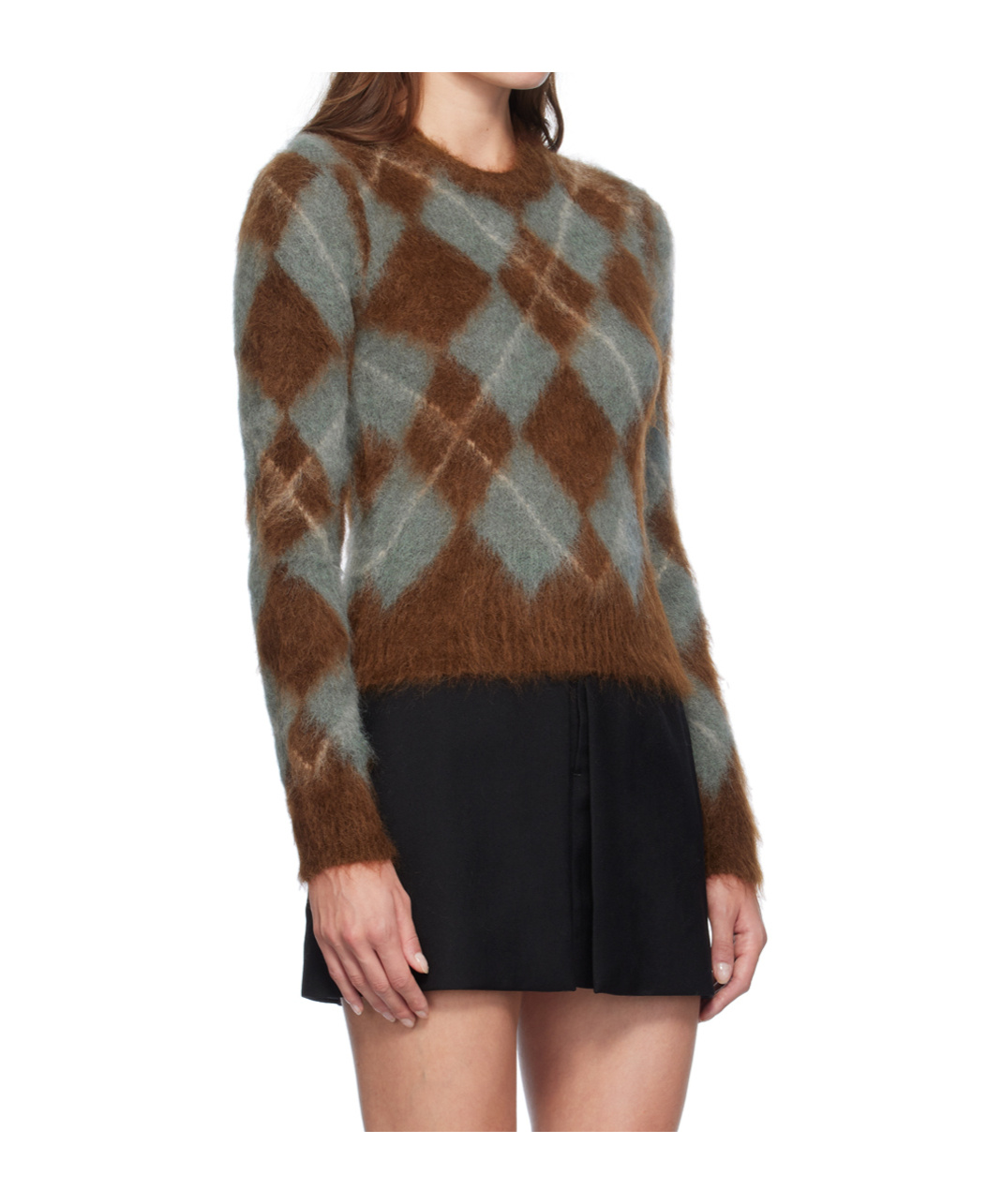 Ami Alexandre Mattiussi Argyle Alpaca And Mohair-blend Sweater In Multicolor