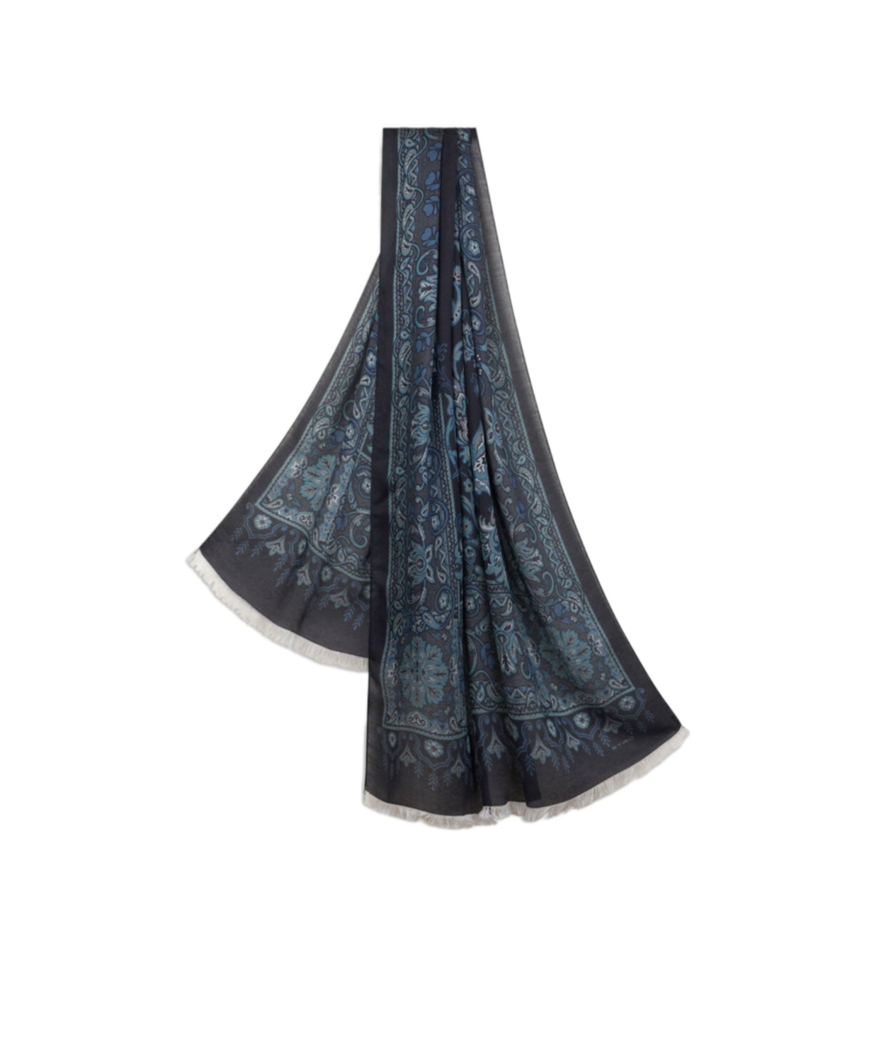 Etro Cotton-blend Jacquard Scarf In Black