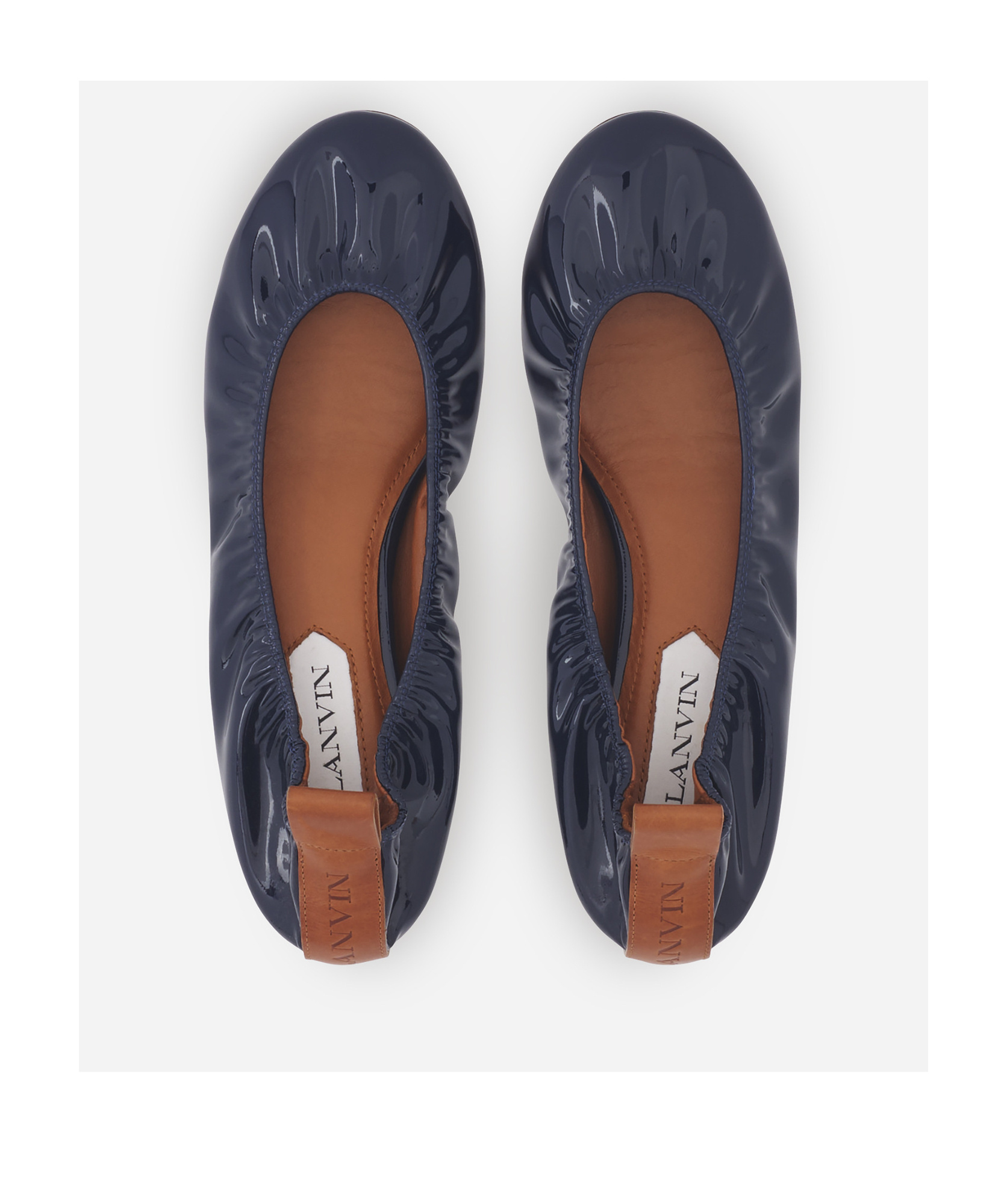 Shop Lanvin Patent Leather Ballerina Shoes In Black