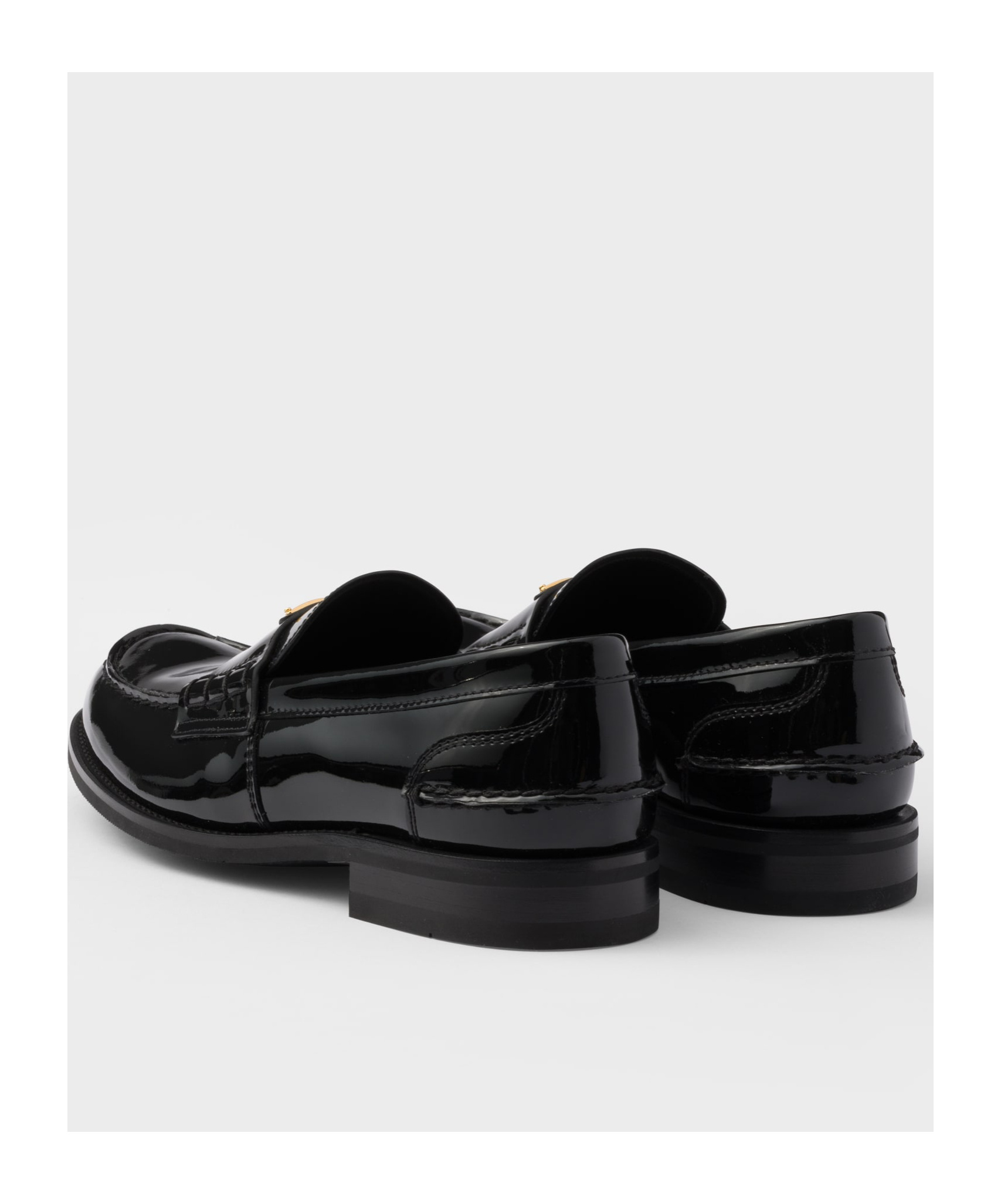 Prada Loafers Brushed Leather Elastic Gusset In Black