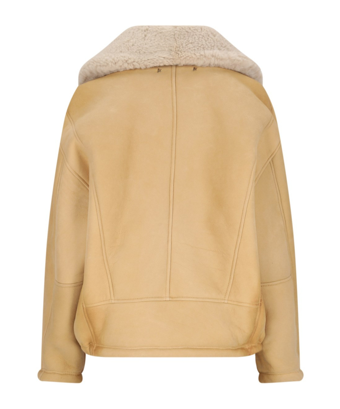 Golden Goose Women's Sheepskin Jacket With A Wide Shearling Shawl Collar In Nude