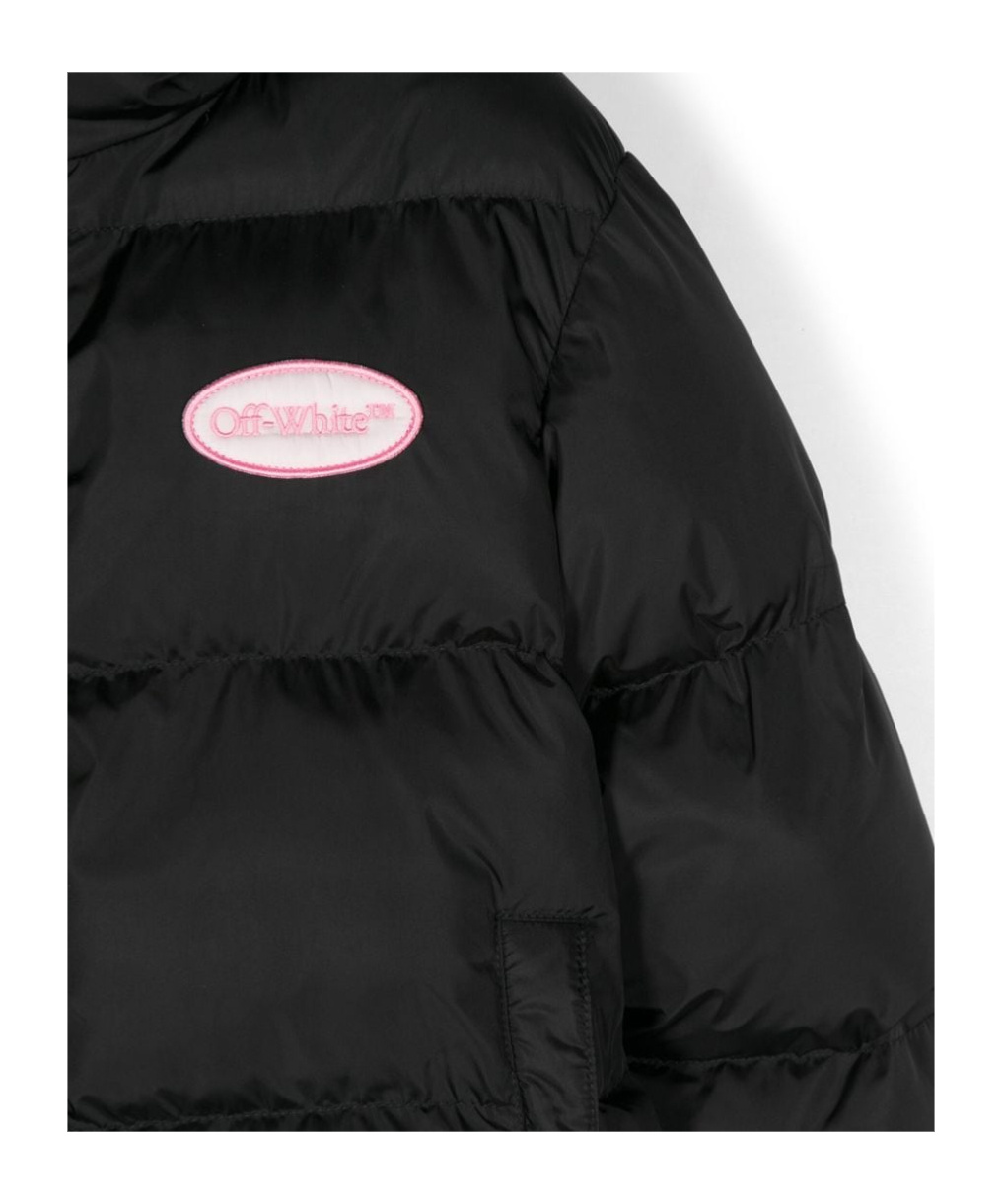 Off-white Logo-patch Padded Jacket In Black