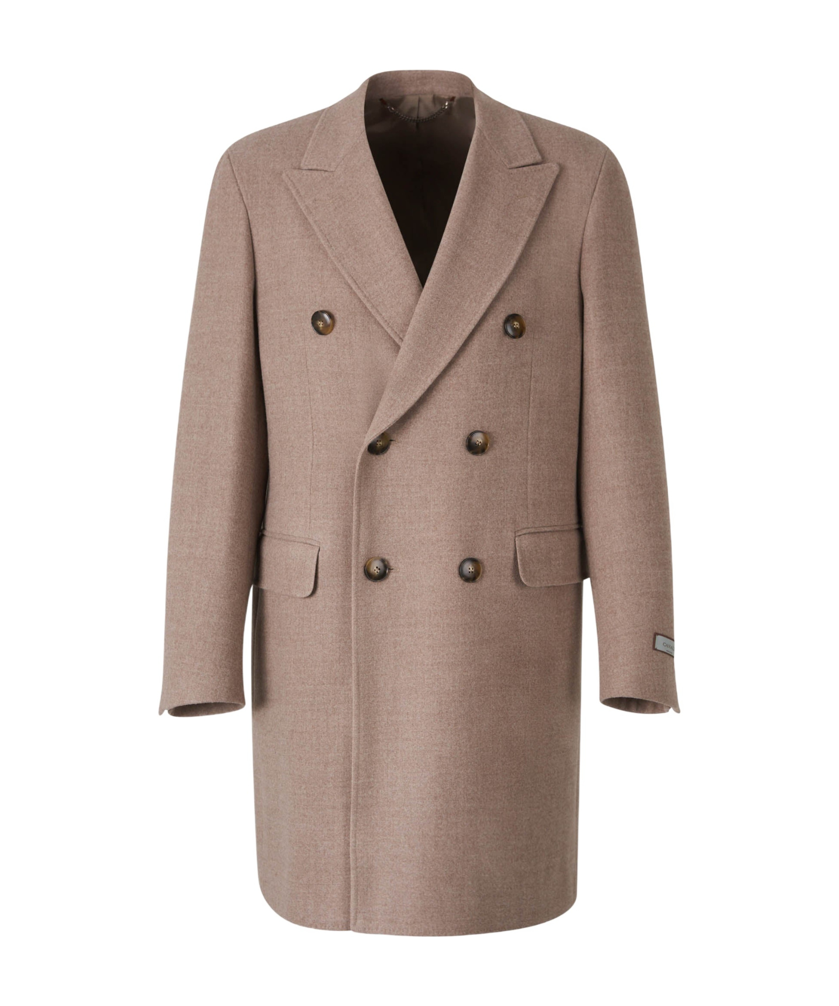 Canali Double-breasted Coat In Brown