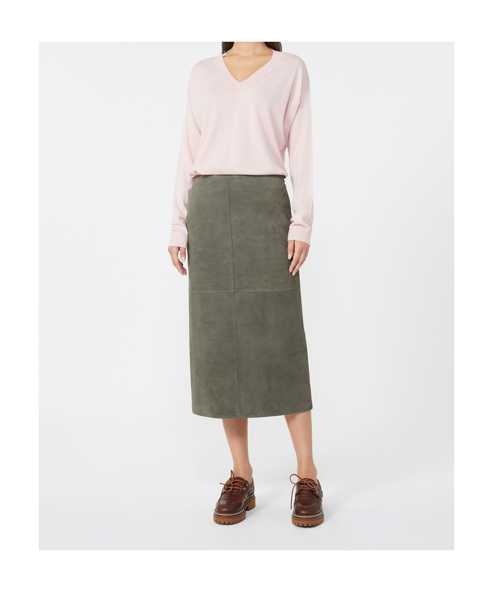 Weekend Max Mara Slit Skirt In Brown