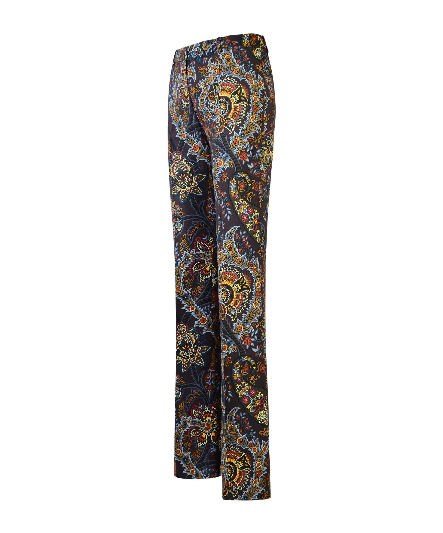 Shop Etro Paisley-printed Stretch Trousers In Black