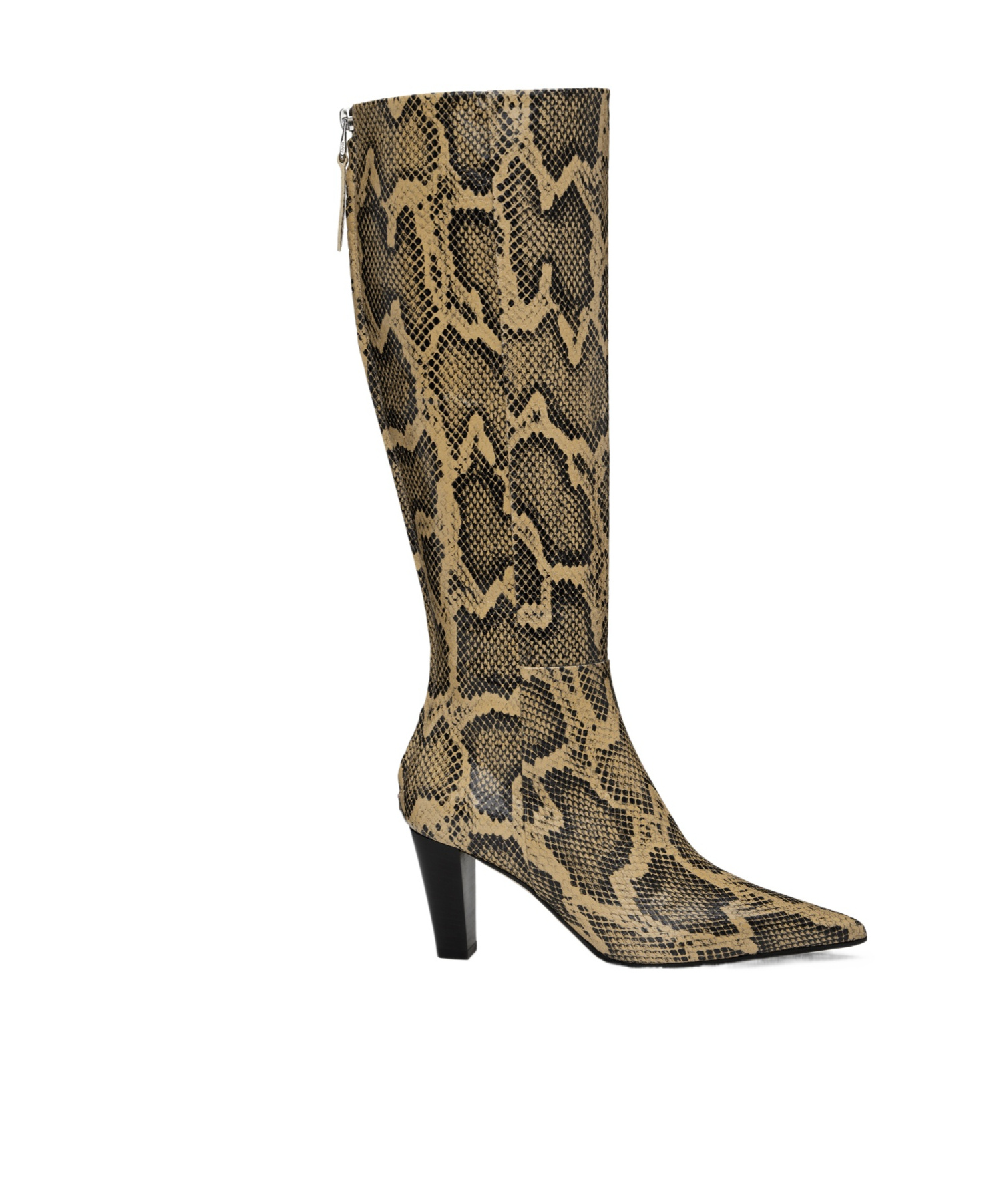 Aeyde Cecilia Snake-pattern Embossed Boots In Brown