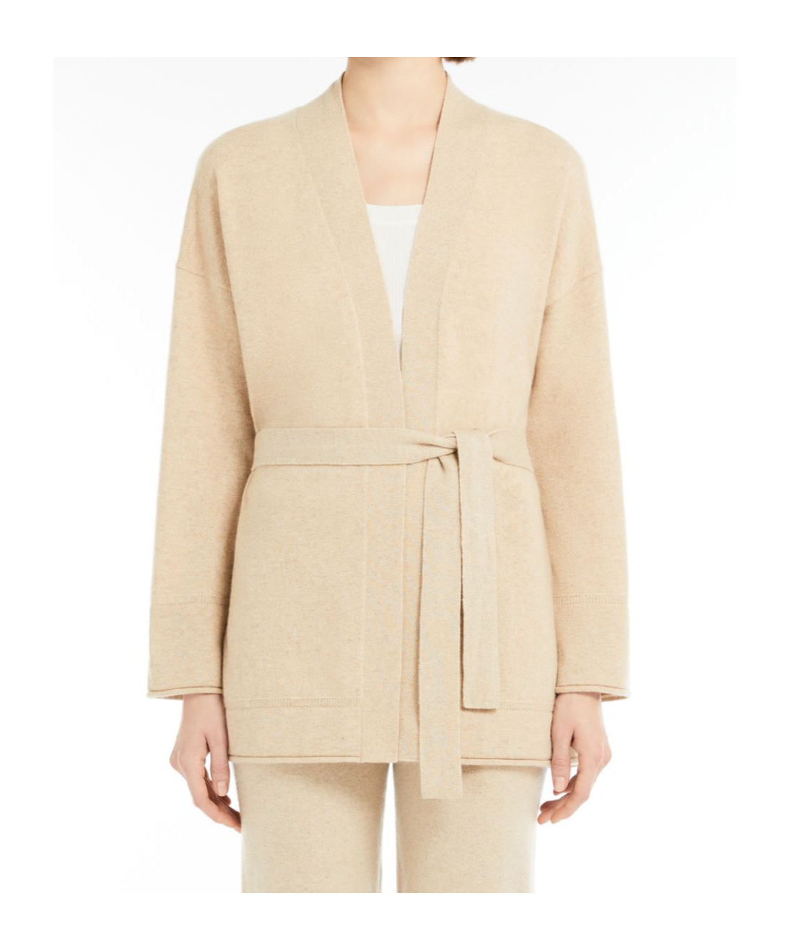 Max Mara Long-sleeved Cardigan In Nude