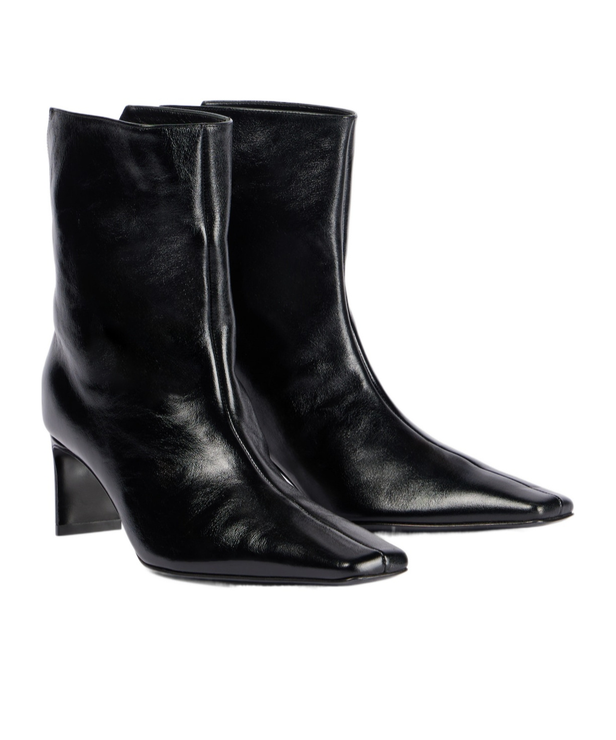 Khaite Ona 55 Leather Ankle Boots In Black