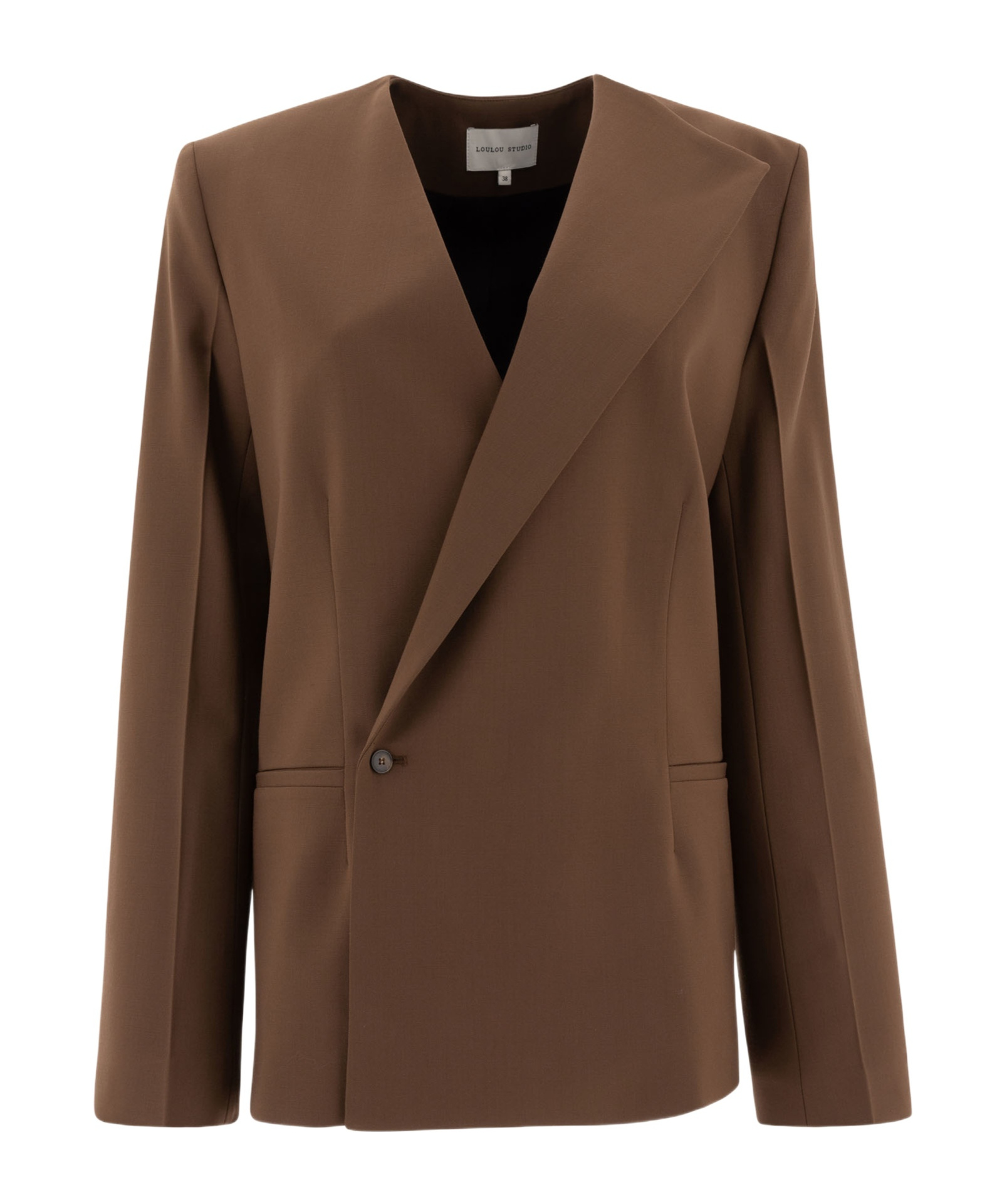 Loulou Studio Long-sleeved Suit Coat In Brown