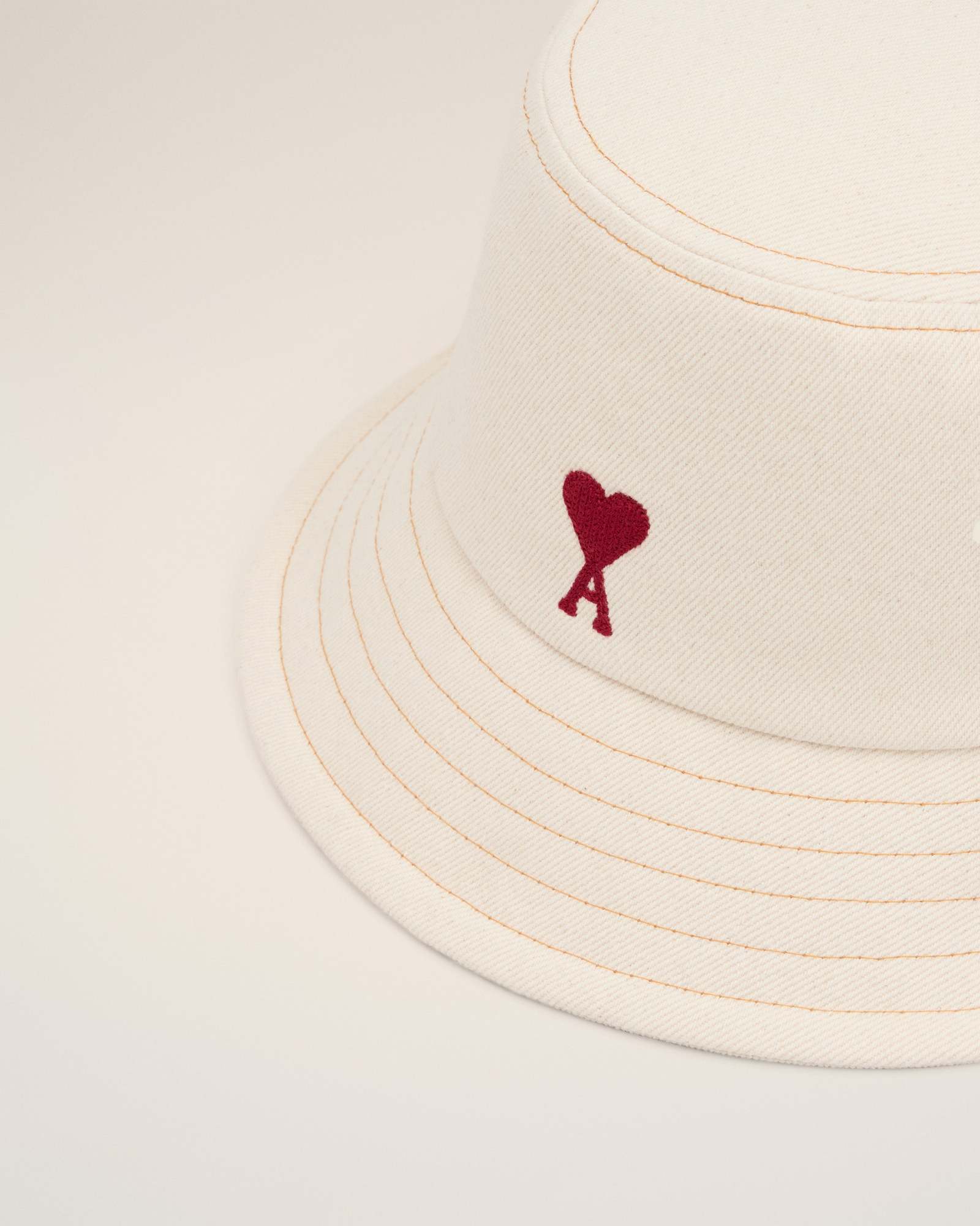 Ami Alexandre Mattiussi Ami Paris Red Adc Bucket Hat Accessories In White
