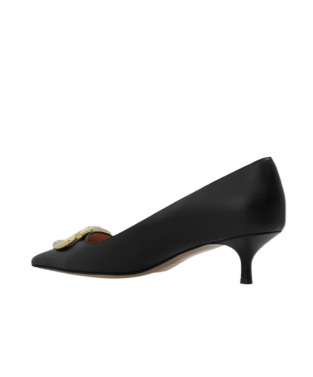 Ferragamo 40mm Gancini Pointed-toe Pumps In Black