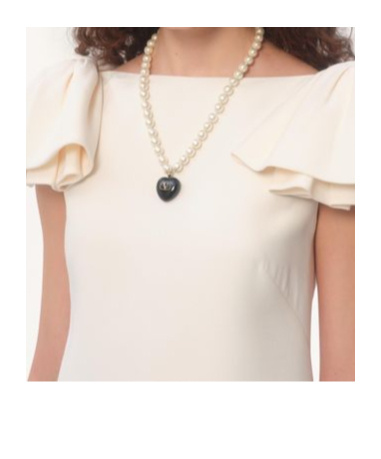 Valentino Enameled Coeur Royal Pearl Necklace In Yellow