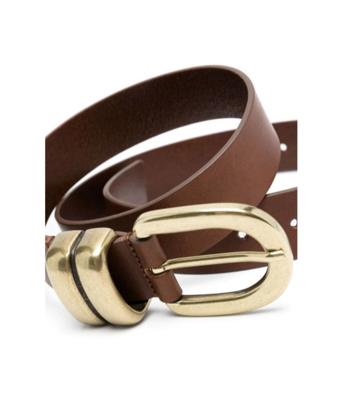 By Malene Birger Round-buckle Leather Belt In Multicolor