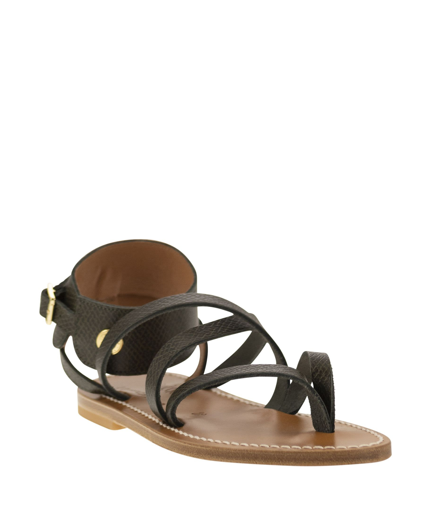 Longchamp X K.jacques Cross Strap Sandals In Black