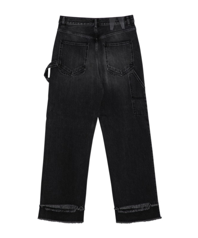 Shop Darkpark Belt Ring Washed Jeans In Black