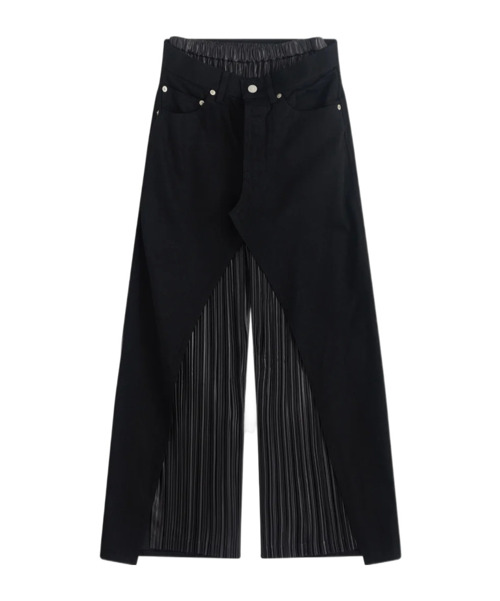 Junya Watanabe Asymmetric Detail Track Pants In Black