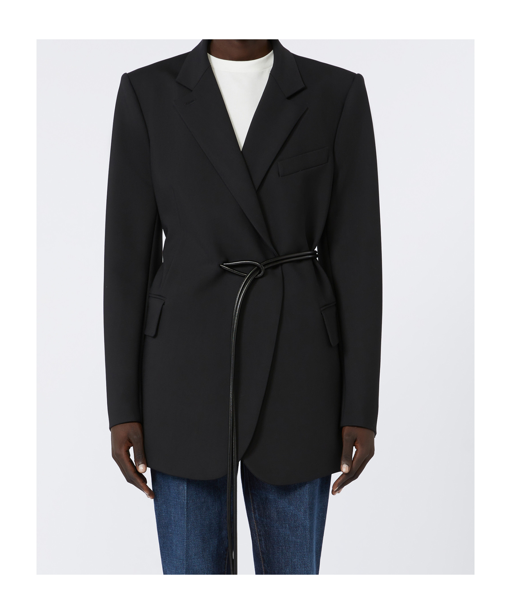 Sportmax Belted Blazer In Black