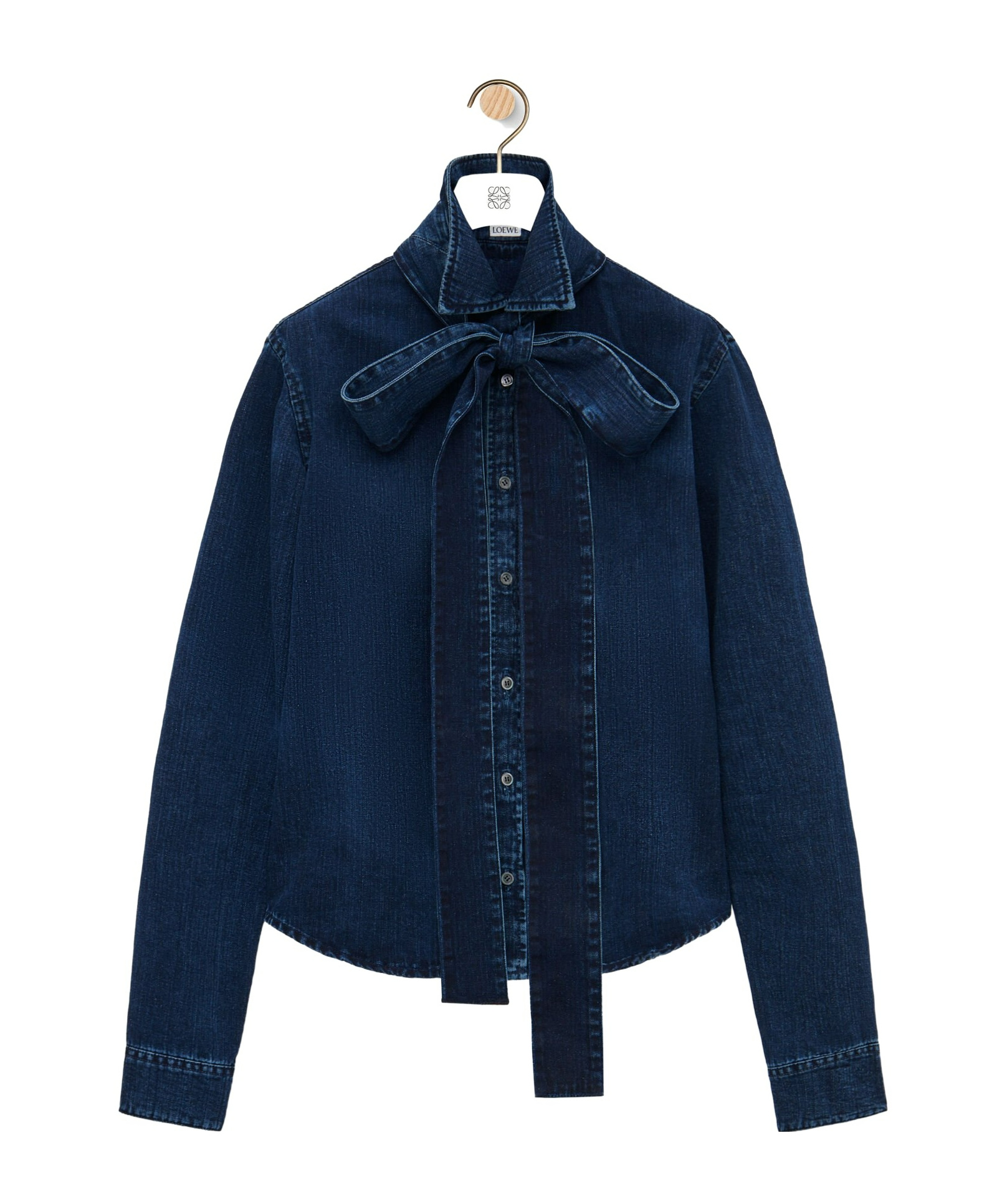 Loewe Bow Denim Shirt In Black