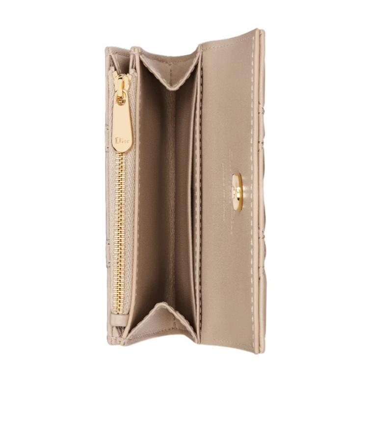 Dior Folding Wallet In Taupe