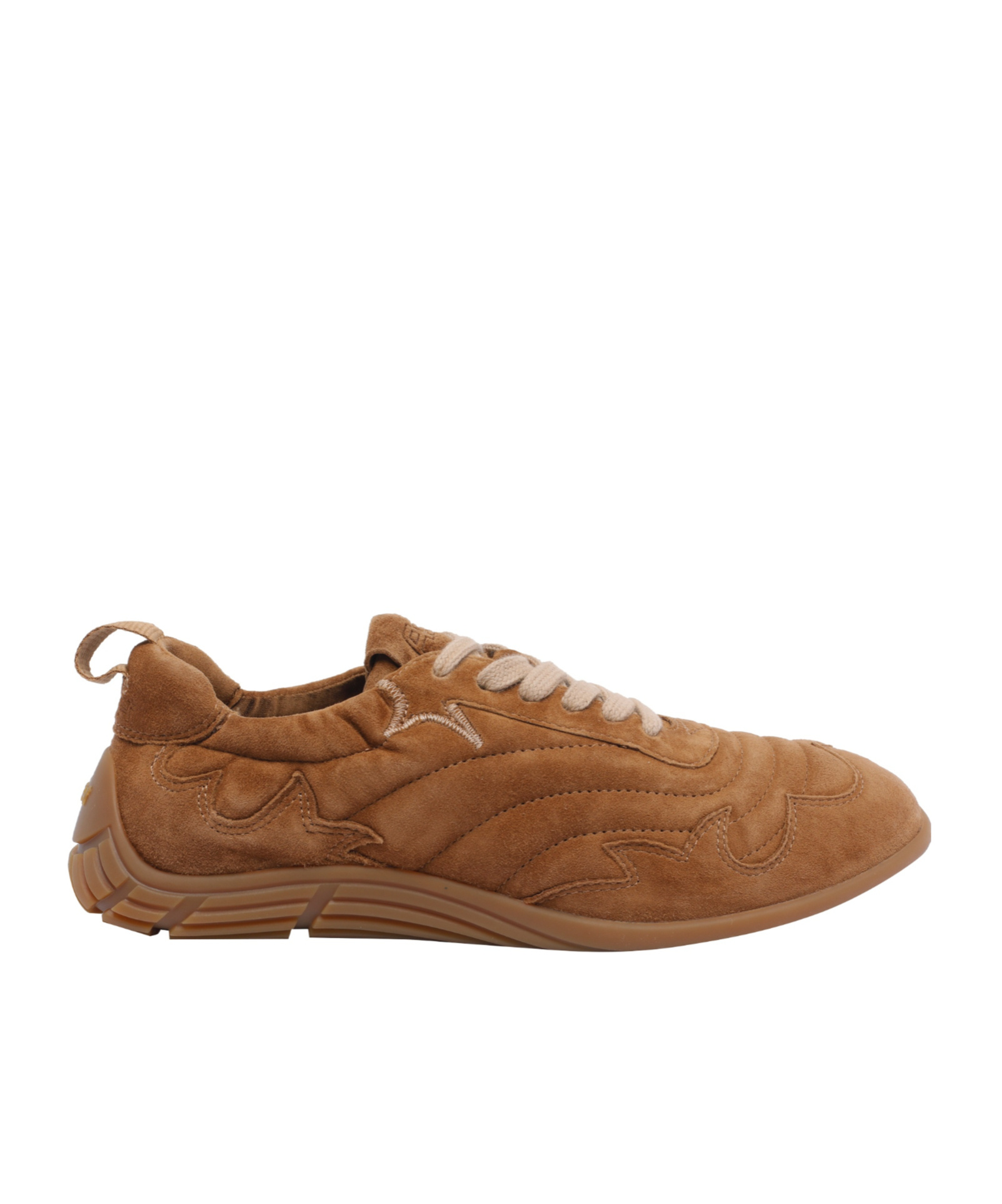 Ash Suede Low Top Sneakers With Round Toe In Brown
