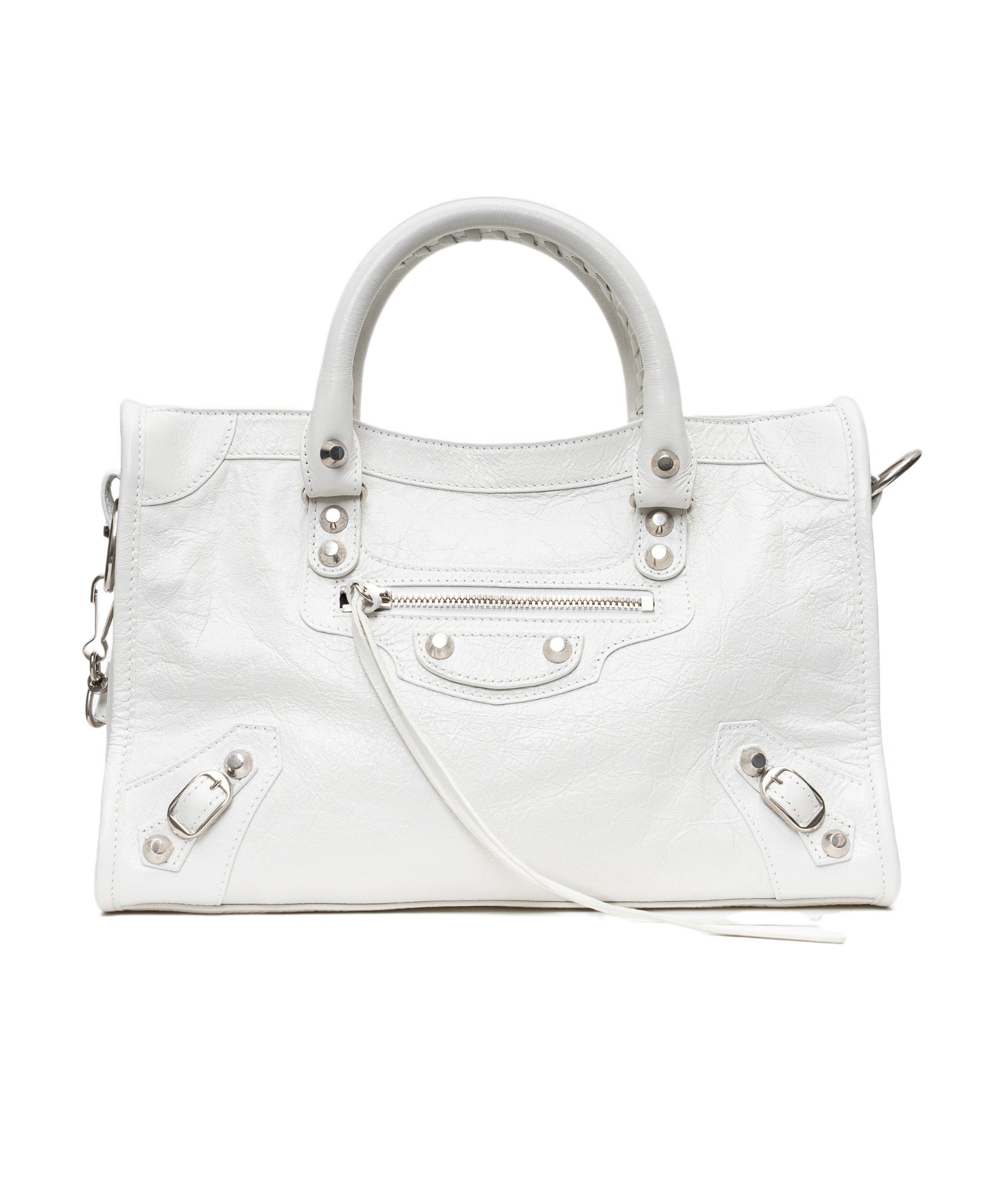 Balenciaga Le City Top Handle Bag In White