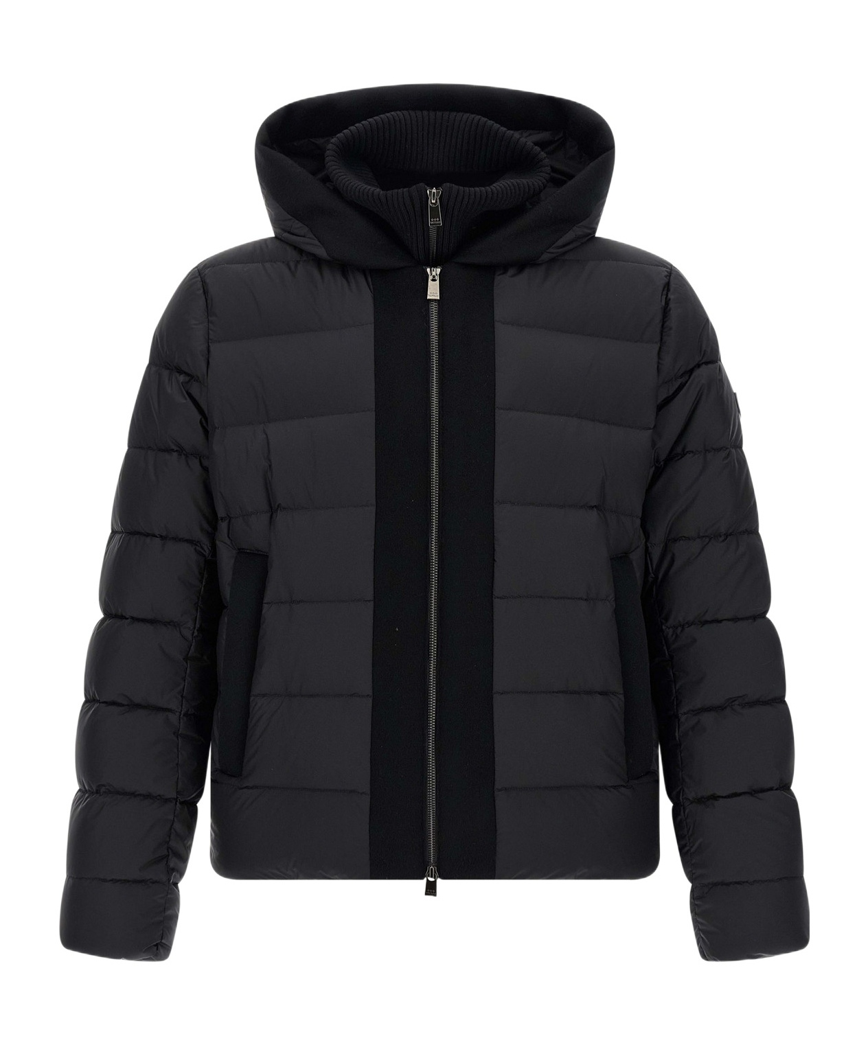 Tatras Liko Black Down Jacket With Drawstring Hood And Logo Patch On The Side In Tech Fabric Man In Black
