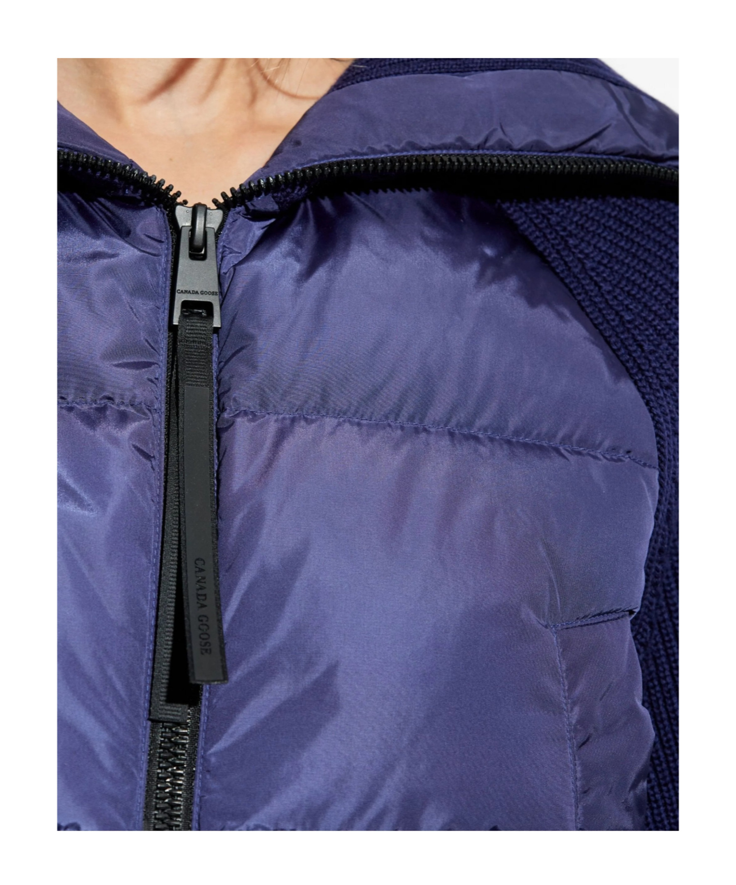 Canada Goose Astoria Quilted Wool-knit Jacket In Blue