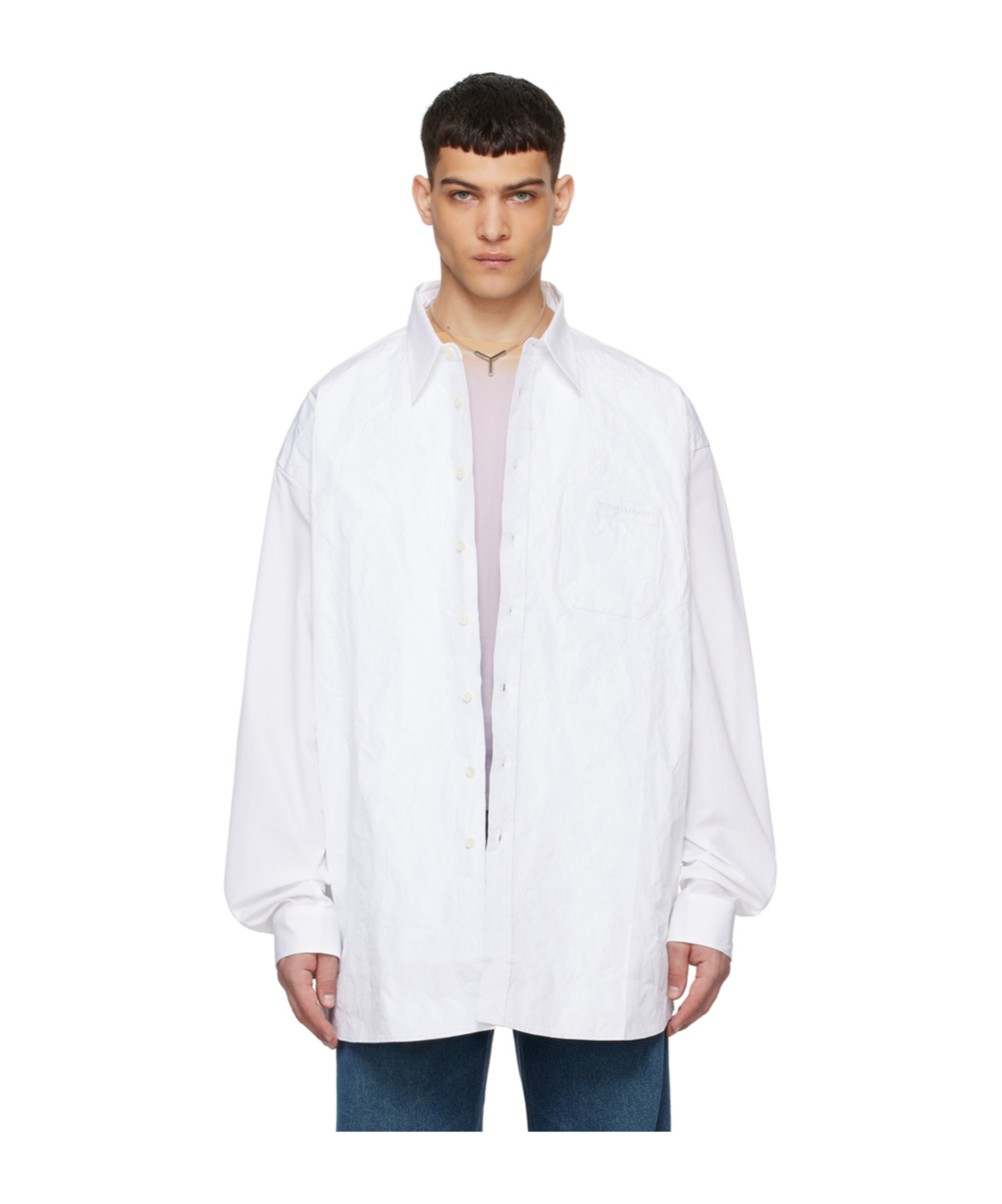 Y/project Srunched Long-sleeved Shirt In White