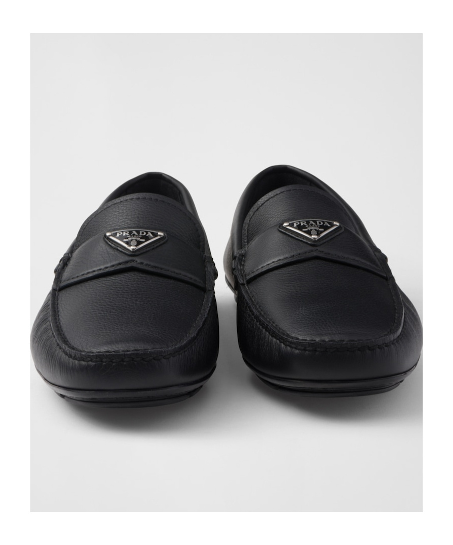 Prada Drive Leather Loafers In Black