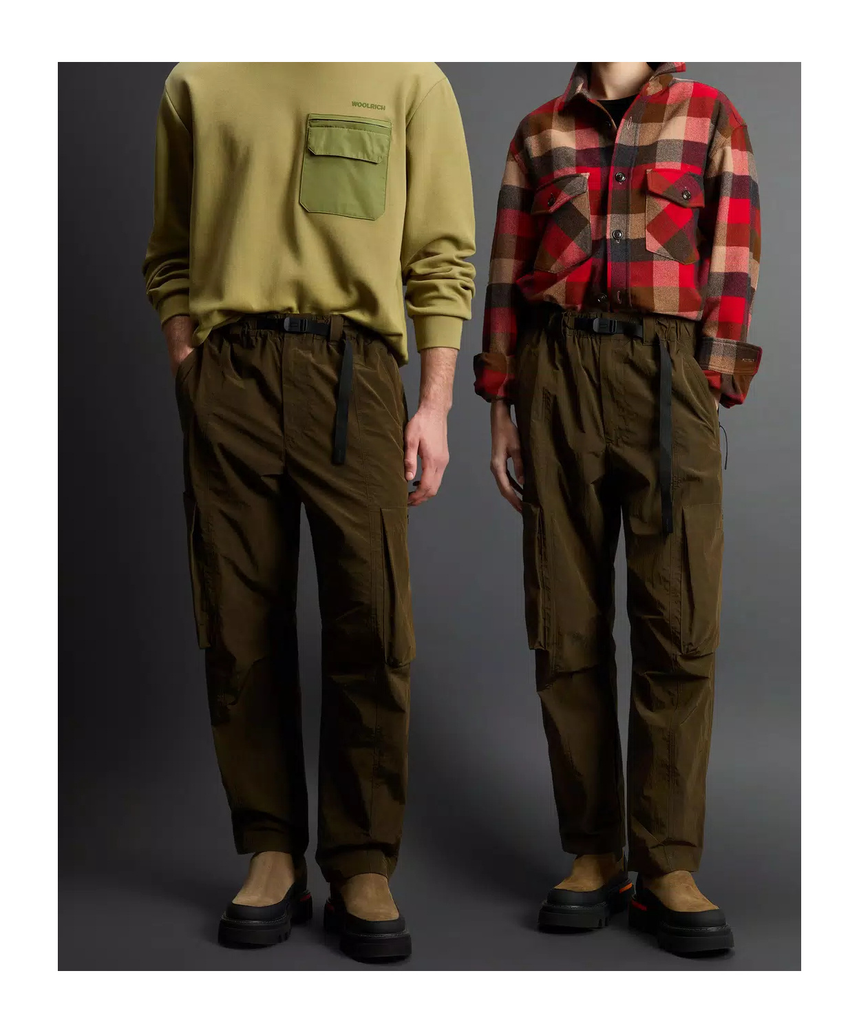 Woolrich Belt Casual Pants In Green