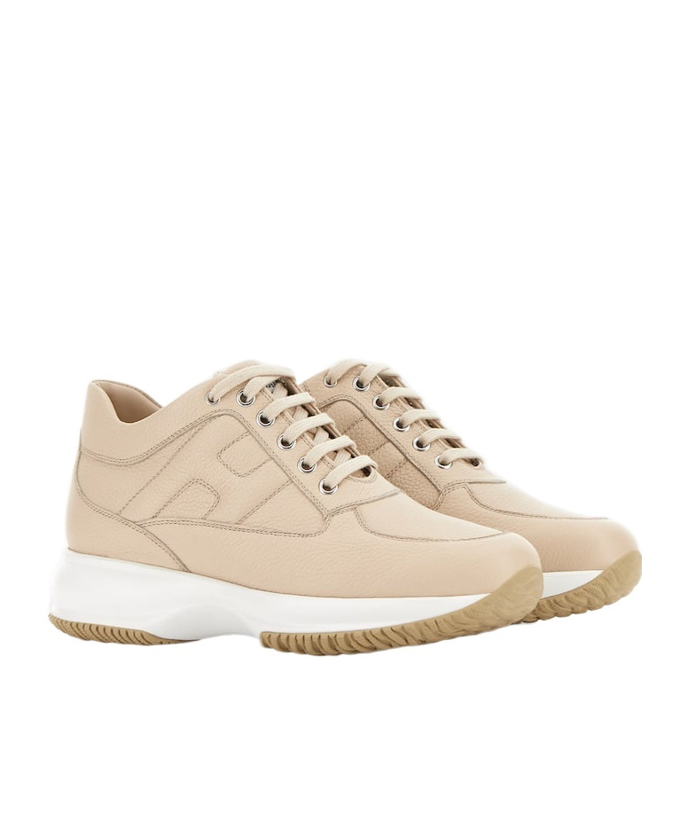 Hogan Laced Sneakers In Nude