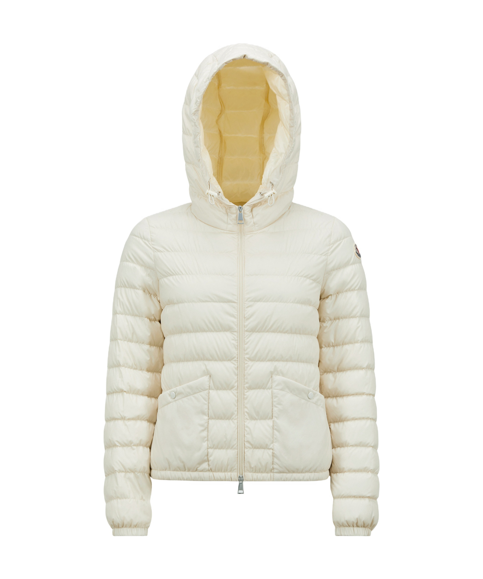 Moncler Hede Hooded Short Down Jacket White In White