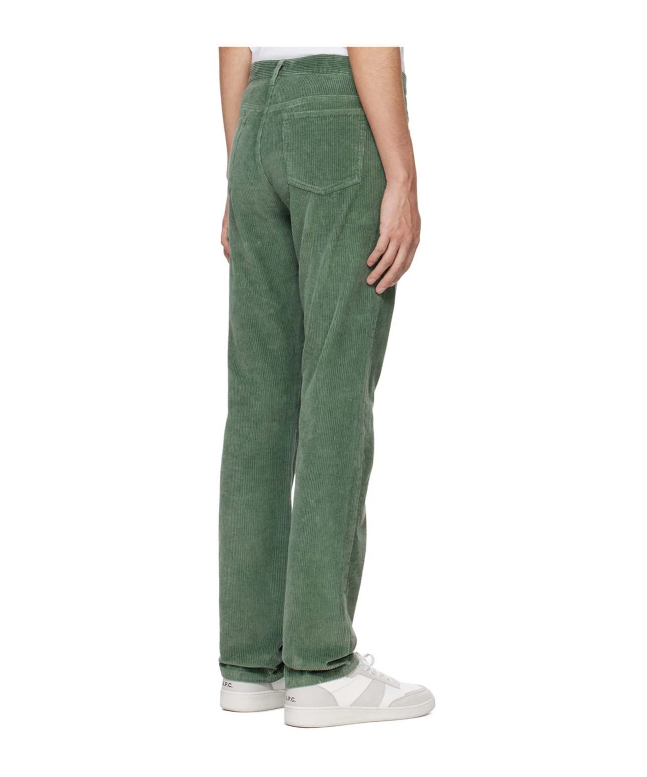 Apc Standard Button-down Casual Pants In Green