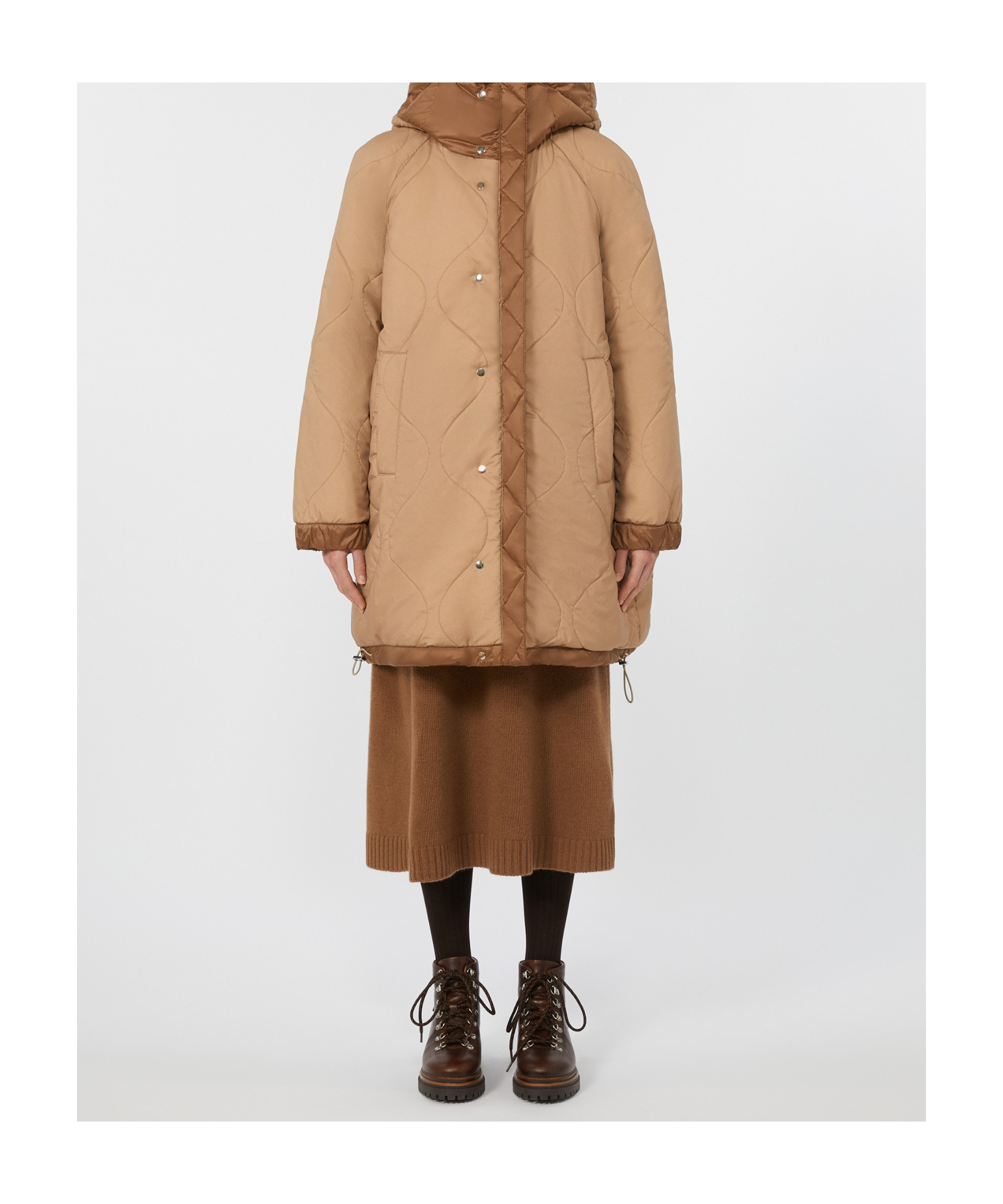 Weekend Max Mara Double-faced Parka In Brown
