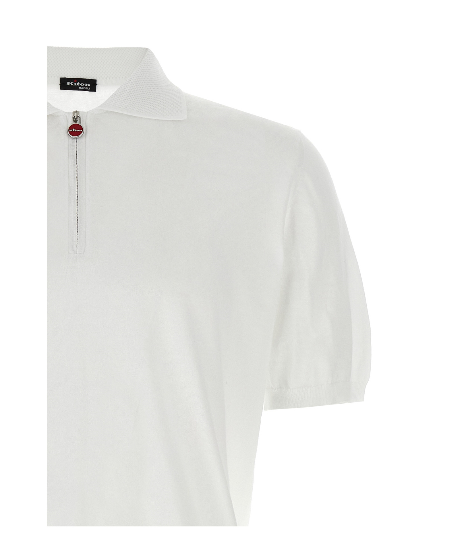 Shop Kiton Cotton Polo Shirt In White